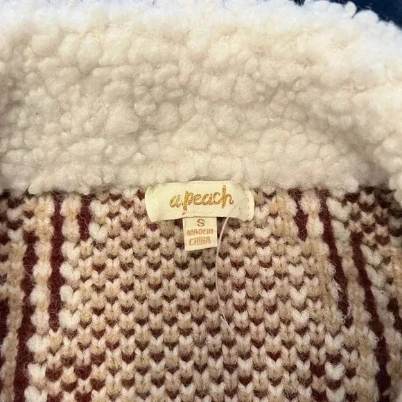 Sweeney Sherpa TrimVici Collection Jacket Sweater with Buttons women size small - Picture 4 of 11